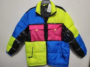 New Large Puffer Jacket Unisex Colorblock By Wesc Sweden Unisex - Picture 1 of 12