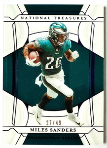 2021 National Treasures Miles Sanders PURPLE Parallel Card SP #/49 Eagles Star! - Picture 1 of 3