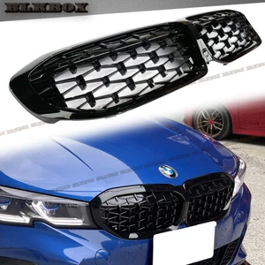 DIAMOND FULL GLOSSY BLACK FRONT GRILLE FOR 2019~2022 BMW G20 G21 3 SERIES MODELS - Bild 1 von 4