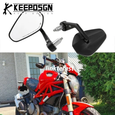 Espejo retrovisor lateral extremo manillar 7/8" para Ducati MONSTER 600 620 696 796 1100 Foto 1 de 4