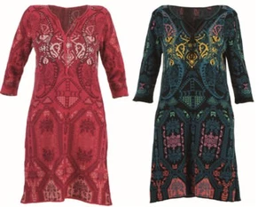 Vestido de punto KOOI dress Float Pattern negro petróleo rojo cereza Iv-KO DC 18001 - Imagen 1 de 3