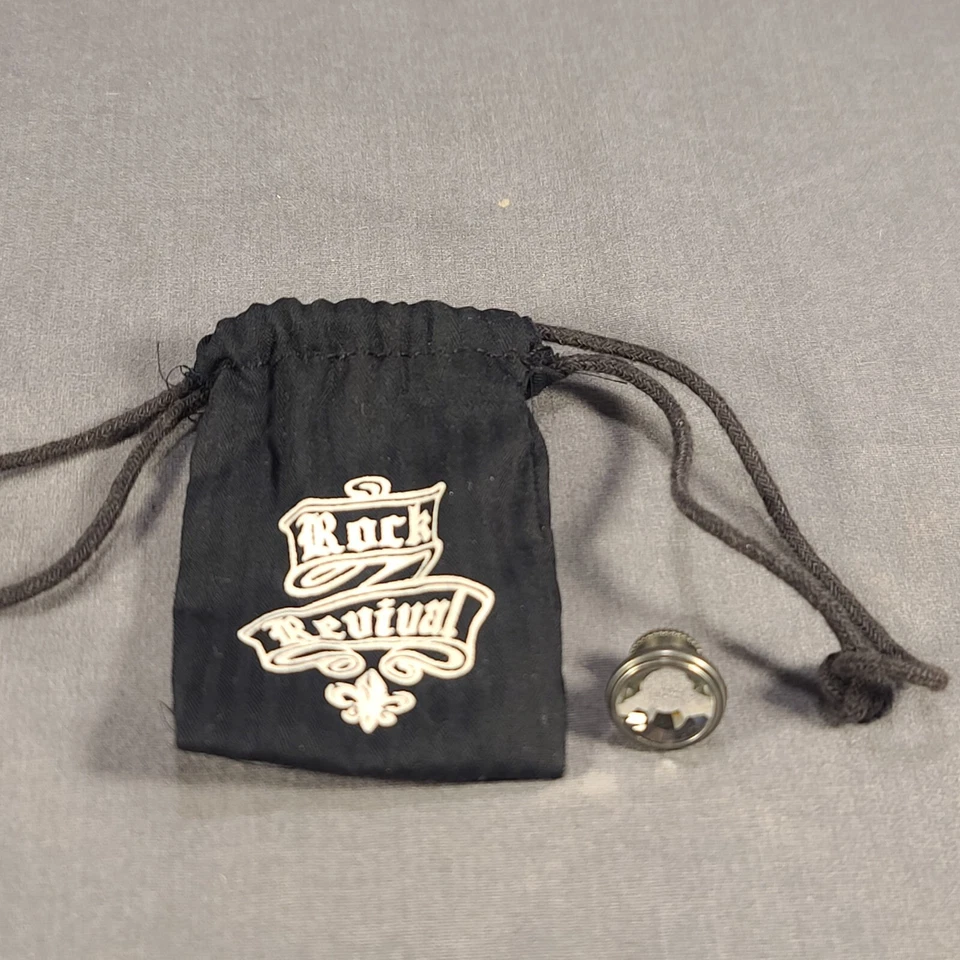 Rock Revival Replacement Button Metal Silver Rhinestone Screw On w/ Pouch - Image 1 of 4