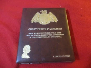 Great Firsts In Aviation Set 23K Karat Gold Stamps Dominica Limited Edition (30) - Picture 1 of 10