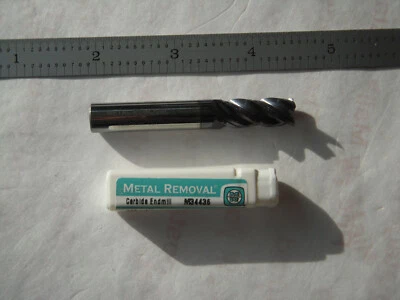 METAL REMOVAL USA 3/8" D X 7/8" LOC X 2-1/2" L X .020" CCHAMF. 4FL CARBIDE EM    - Image 1 of 4