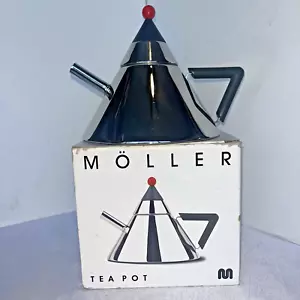 Pilamity Japanese Stainless-Steel Teapot by Moller Designs 1980 w/ Box NICE! - Picture 1 of 17
