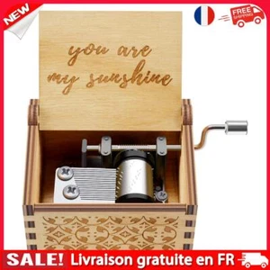 fr Boîte à musique en bois, manivelle légère pour décorations de souvenirs (N) - Photo 1/9