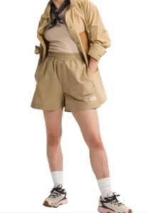 The North Face TNF Women's Windwall Outline Short  Khaki Logo Sz XXL $65 - Picture 1 of 10
