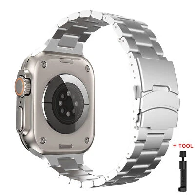 Pulseira de titânio para Apple Watch Ultra3/2/1 SE 11 10 9876 46/45/49mm - Imagem 1 de 4