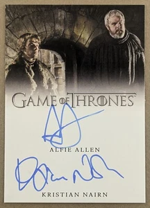 Rittenhouse Juego de Tronos Iron Anniv Doble Autógrafo Alfie Allen Kristian Nairn - Imagen 1 de 2