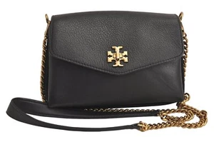 Autentica borsa a tracolla TORY BURCH Kira in pelle con catena nera 5081M - Foto 1 di 10