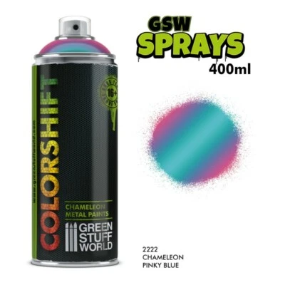 GREEN STUFF WORLD Vernice Spray Camaleonte - PINKY BLUE 400ml - Colorshift Hobby wargames