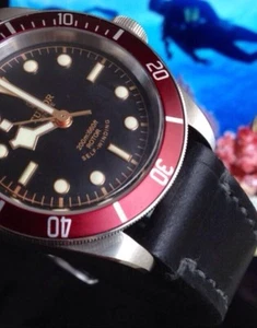 Müller&Son Cuero Genuino Horween 22 mm Correa de Reloj Negro 6 mm Grosor Hecho a Personalización - Imagen 1 de 11
