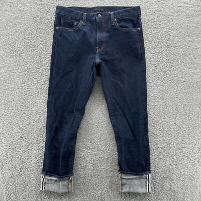 Pantalones de mezclilla Uniqlo para hombre 32x32 ribete azul lavado oscuro reales 32x30 Foto 1 de 4