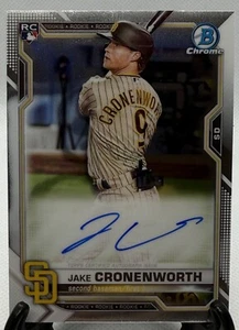 2021 Bowman - Chrome Rookie Auto Jake Cronenworth San Diego Padres - Picture 1 of 3