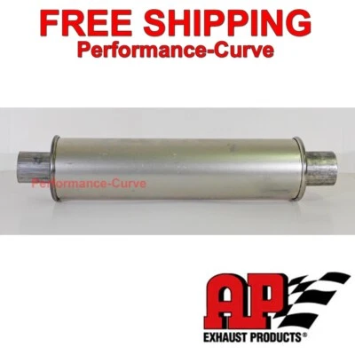 MSL Premium Muffler / Resonator-  2.25" - 4" Round - 21" Long - by AP Exhaust - Image 1 of 4