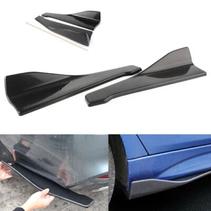 2pcs 48cm Car Rear Bumper Lip Splitter Diffuser Chin Spoiler Universal Kit Black - Picture 1 of 10
