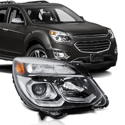 Headlight Right Side For 2016-17 Chevy Equinox Halogen Chrome Headlamp Assembly Foto 1 de 4