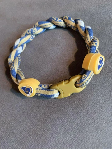 LA Los Angeles RAMS 8" Titanium Double Rope Bracelet NEW! FAST! FREE SHIP! Cover