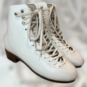 Klingbeil Women’s Figure Skate Boots Freestyle White Size 5A Custom Painted - Picture 1 of 8
