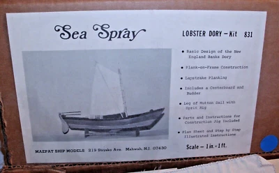 MAEPAT SHIP MODELS SEA SPRAY LOBSTER DORY WOOD MODEL KIT BOXED - Image 1 of 3