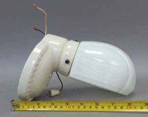 1930s 40s Art Deco Bathroom Porcelier Light Fixture milk glass shade vintage - Picture 1 of 6