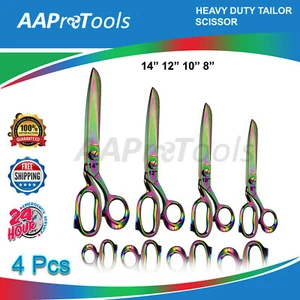 New 8",10",12", 14" Tailor Upholstery Scissors Shears Heavy Duty- Multi Rainbow - Picture 1 of 3