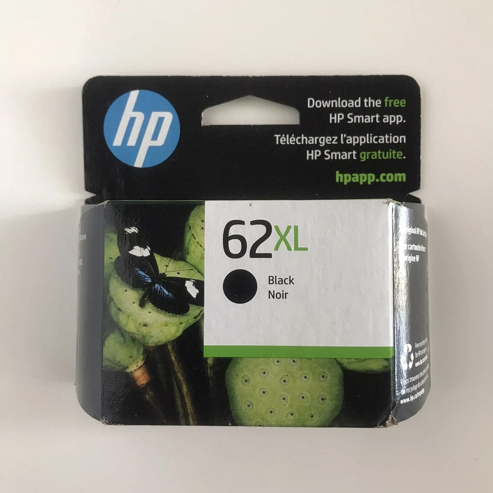  ORIGINAL HP 62XL Black High Yield Ink Cartridge EXP 7/2026 LOW C2P05AN