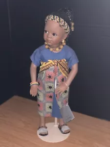 Afroamerikanische Elfenbeinküste Porzellanpuppe von Danbury neuwertig Mutter und Kind - Bild 1 von 9