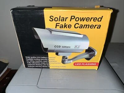 Solar Power Dummy Security Camera Fake LED Light Home Surveillance Waterproof - Image 1 of 3