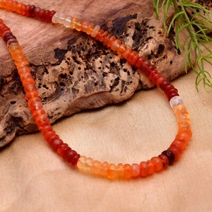 Natural Mexican Fire Opal Beaded Necklace,Opal Beaded Jewelry, Fire Opal Beads - Picture 1 of 4