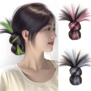 Moño de cabello sintético banda para el cabello rizado desordenado piezas de cabello falso pinza de garra - Imagen 1 de 14