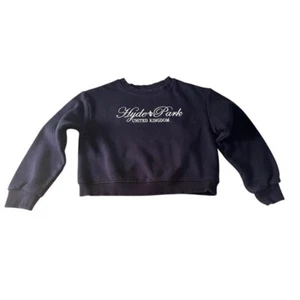 bp Girls Hyde Park Sweatshirt Pullover Crew Neck Graphic Top Navy Size Medium - Picture 1 of 6