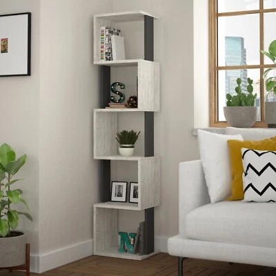 Modern Bookcase 6 Tiers , Corner Shelf, Corner Bookcase - Imagem 1 de 2
