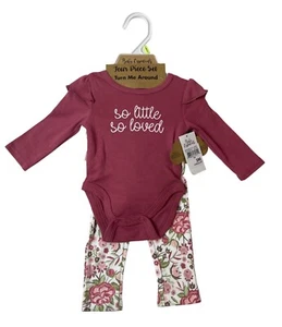 Baby Essentials 4-Piece Set "So Little So Loved" Bodysuit Floral Sz 3M- New - Picture 1 of 4