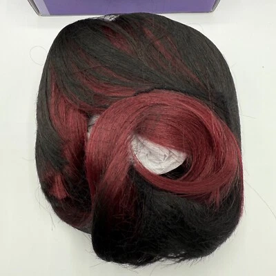 ToyoTress Human Hair Bob Wigs - 10 Inch Black Mix Red Short Bob FREE SHIPPING - Image 1 of 3
