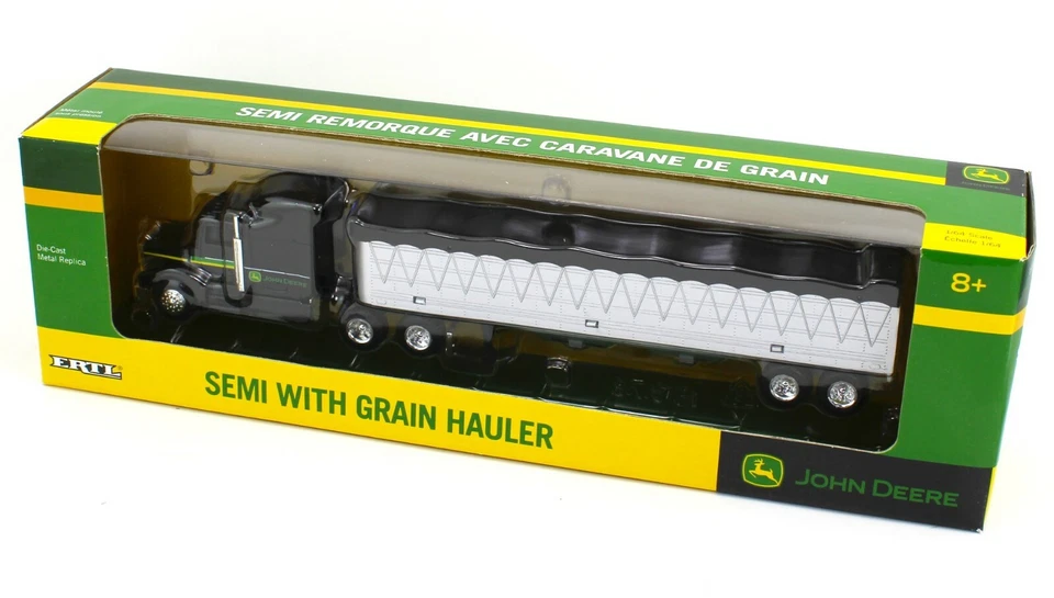 ERTL 1:64 John Deere Black Peterbilt GRAIN TRAILER SEMI TRUCK *NIB* - Image 1 of 1