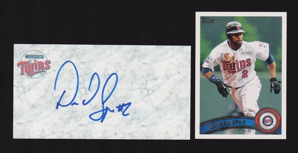 Denard Span (Debut 2008) MIN WAS SF TB SEA FIRMADO AUTÓGRAFO AUTOMÁTICO 3x5 índice certificado de autenticidad Foto 1 de 1