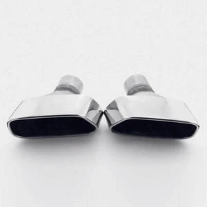 Pair Polished Stainless Steel 2.5" In Exhaust Tips 6.89"x3.5" Out Rolled 7.75" L - Bild 1 von 7