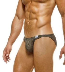 Modus Vivendi Knight Low-Cut Brief Knitted Chic Cotton Briefs Khaki 05214 130 - Picture 1 of 5