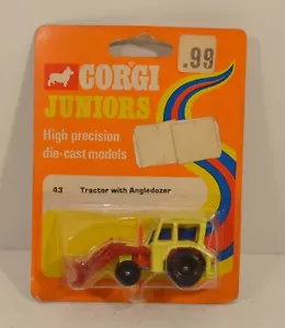 1973 Diecast 3303 Massey Ferguson Tractor Angledozer 2.75" Car #43 Corgi Juniors - Picture 1 of 2
