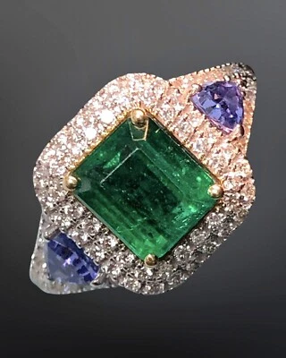 Anillo esmeralda oro blanco 18k Foto 1 de 4