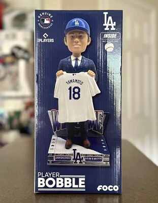 Yoshinobu Yamamoto Los Angeles Dodgers Bienvenido al Equipo Bobblehead FOCO NUEVO Foto 1 de 4