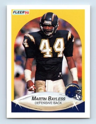1990 Fleer Martin Bayless Rookie San Diego Chargers #304 - Image 1 of 2