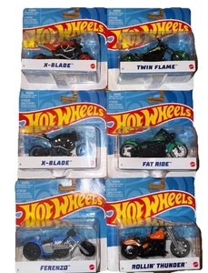 Hot Wheels Motorcycles Assortment X4221 Complete Set Of 6 - X-Blade, Twin Flame - Picture 1 of 10