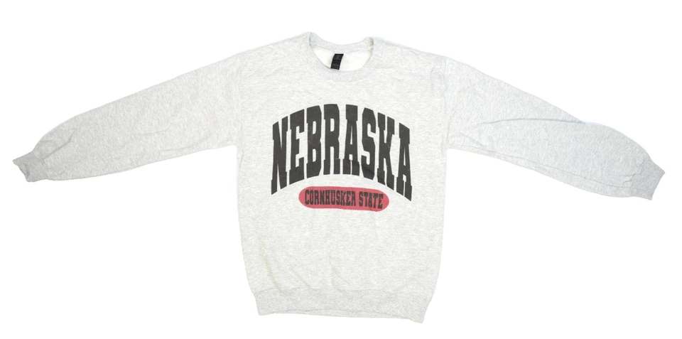 Nebraska Cornhusker State On Gildan Sweatshirt Heather Gray Heavy Blend Adult S - Image 1 of 4