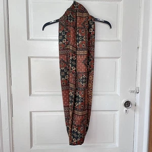 Sciarpa Coldwater Creek Infinity geometrica neutra reversibile boho sud-ovest - Foto 1 di 9