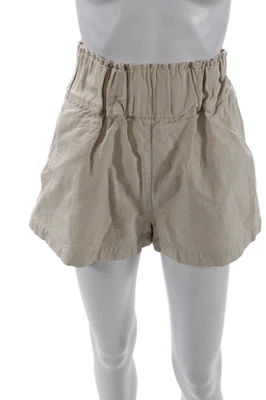 Pantalones Cortos de Playa The Line Unisex Beige Mezcla de Algodón Sólidos Talla S Foto 1 de 4