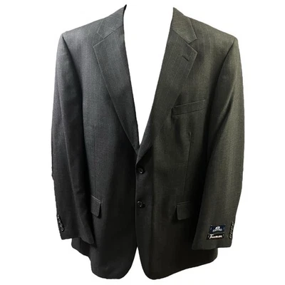 Stafford Traveler Grey Pinstripe Wool Sport Coat 2 Button Blazer Men 44L Mark TR - Image 1 of 4