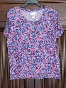 Stella Parker T-Shirt U-Ausschnitt Blumen Gr. L Large - Bild 1 von 3