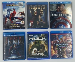 Marvel blu-ray Lot Iron Man, Thor, Hulk, Captain America, Spider-Man, Guardians - Picture 1 of 9